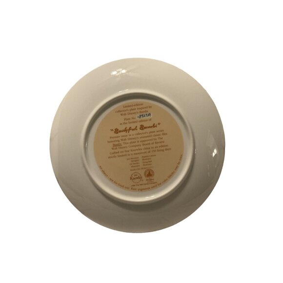 Disney Bambi "Bashful Bambi" Limited Edition Collectors Plate by Knowles - Picture 2 of 2